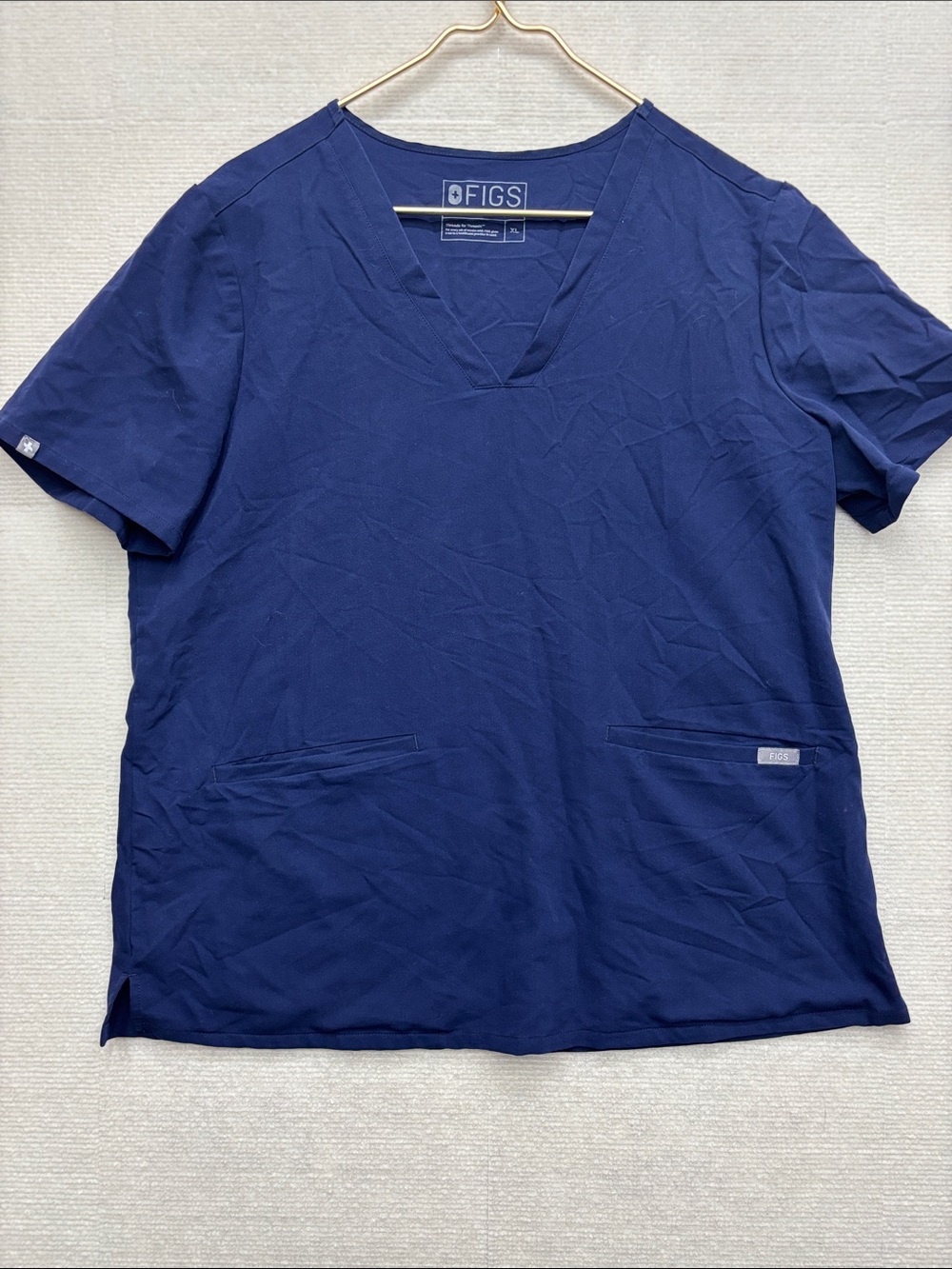 FIGS | XL Navy V-Neck Short Sleeve Scrub Top